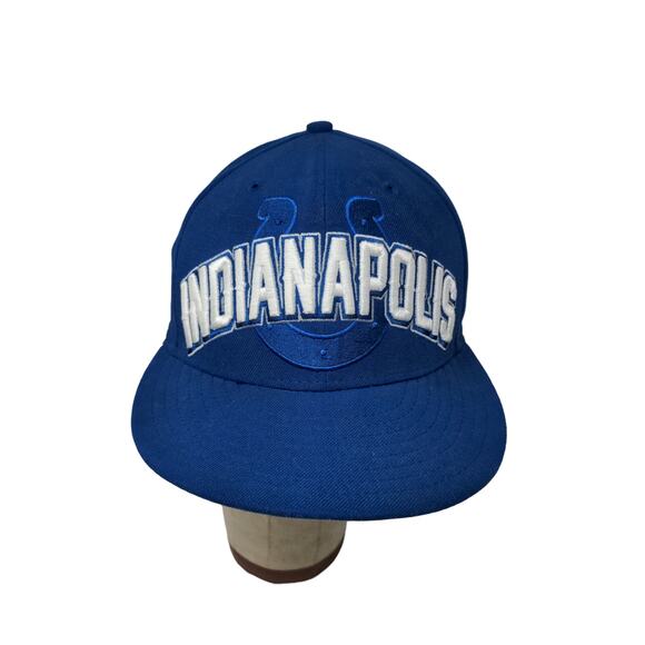 NFL Indianapolis Colts New Era 59Fifty Fitted Hat Size 7 1/8 Blue Embroidered - Picture 1 of 12